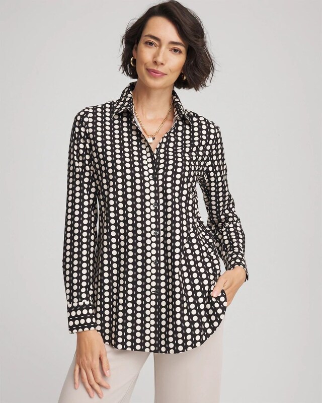 No Iron Printed Sateen Shirt